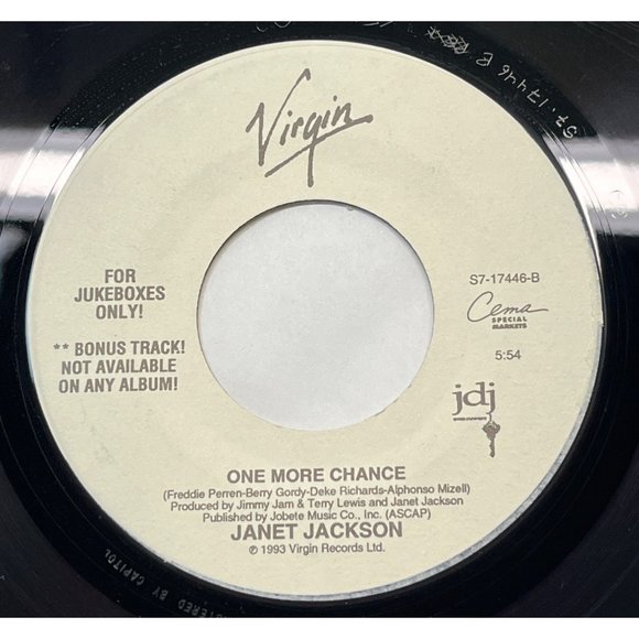 Janet Jackson If / One More Chance 45 Pop 1993 Virgin 17446 VG+ - Picture 2 of 6